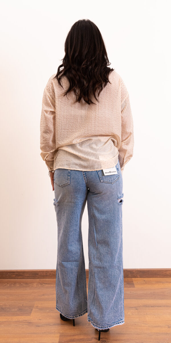 Camicia righe e strass - immagine 2