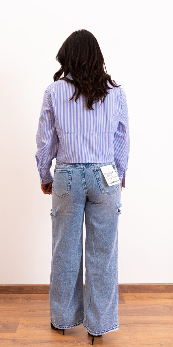Camicia crop a righe - immagine 4